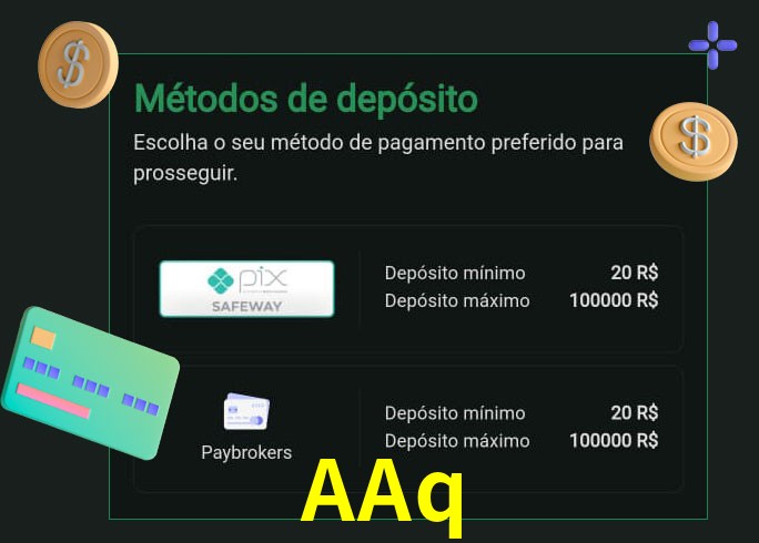 O cassino AAq oferece uma grande variedade de métodos de pagamento